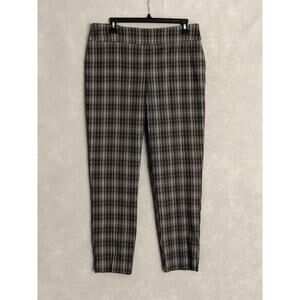 Counterparts Women's Large Mid Rise Slim Leg Grey Plaid Pants NEW